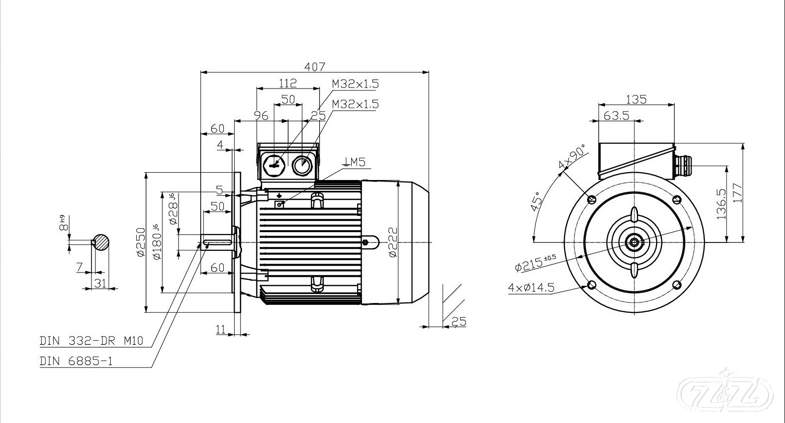 Elektromotor INNOMOTICS, 2,2kW, 970ot., 1MB1033-1BC22-2FA4