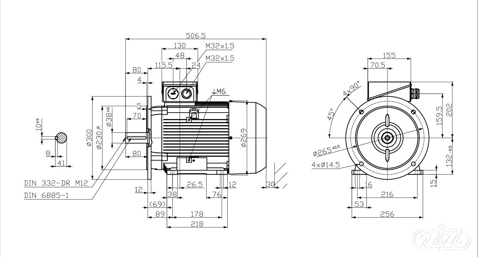Elektromotor INNOMOTICS, 5,5kW, 975ot., 1MB1033-1CC33-4JA4