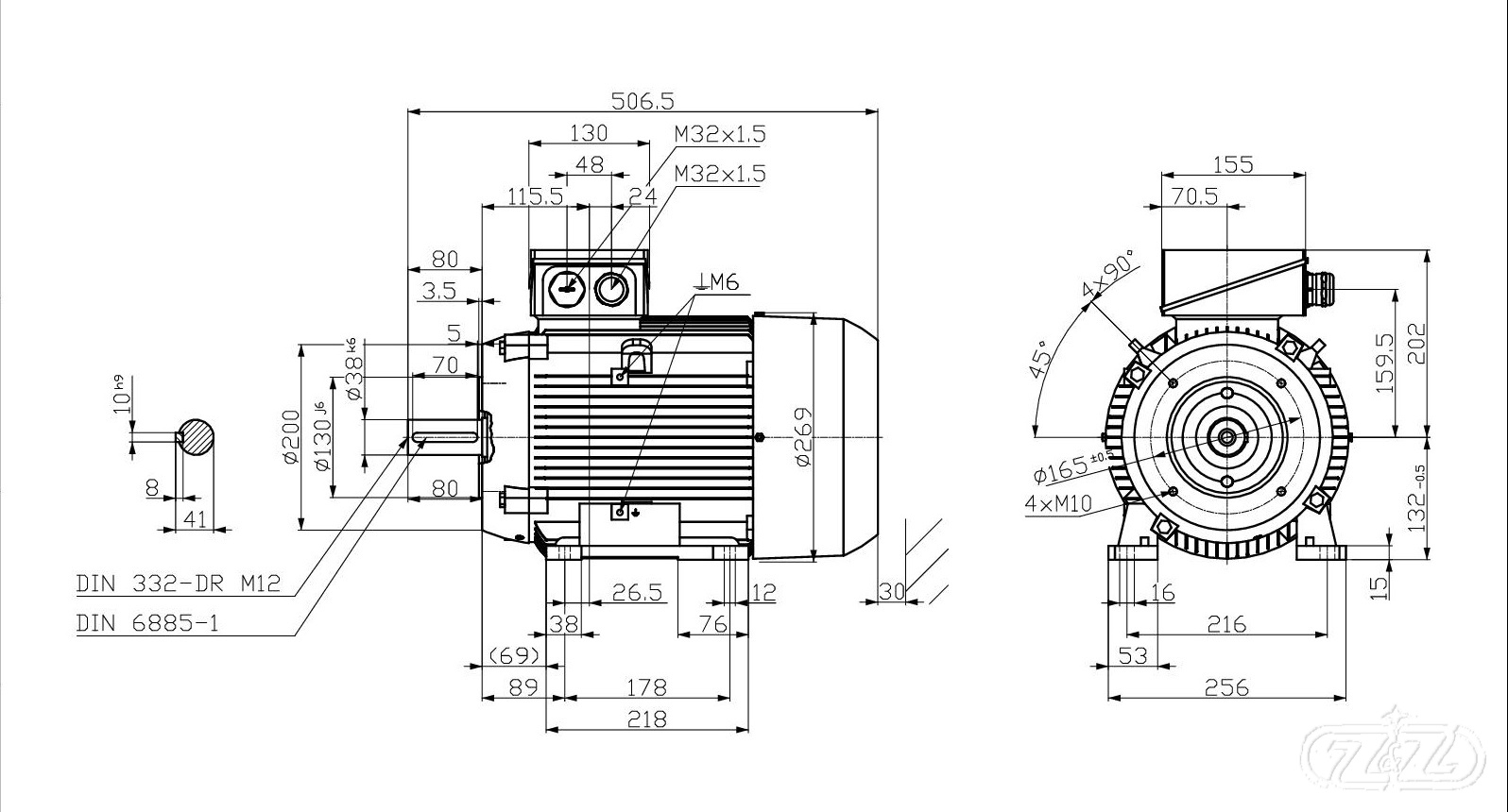 Elektromotor INNOMOTICS, 5,5kW, 975ot., 1MB1033-1CC33-4NA4