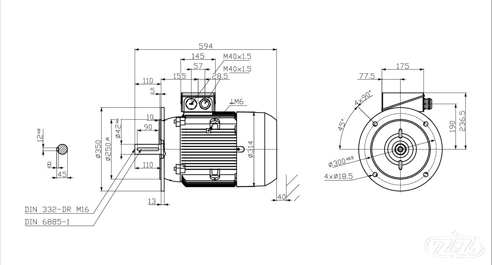 Elektromotor INNOMOTICS, 7,5kW, 985ot., 1MB1033-1DC23-4FA4