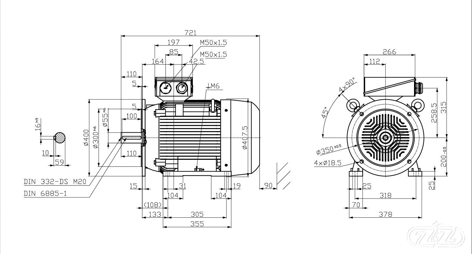 Elektromotor INNOMOTICS, 18,5kW, 978ot., 1MB1533-2AC43-4JA4