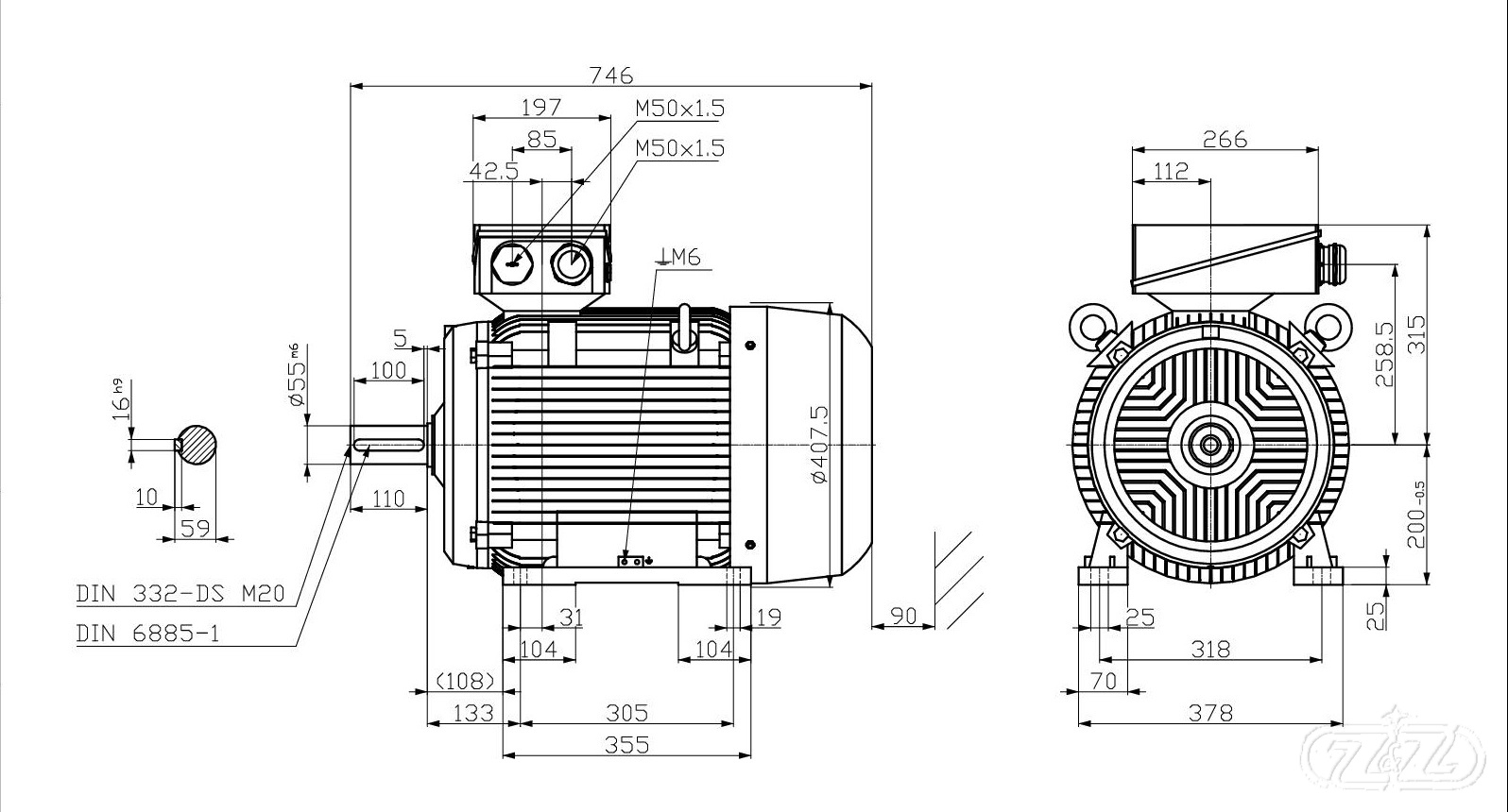 Elektromotor INNOMOTICS, 22kW, 978ot., 1MB1533-2AC53-4AA4