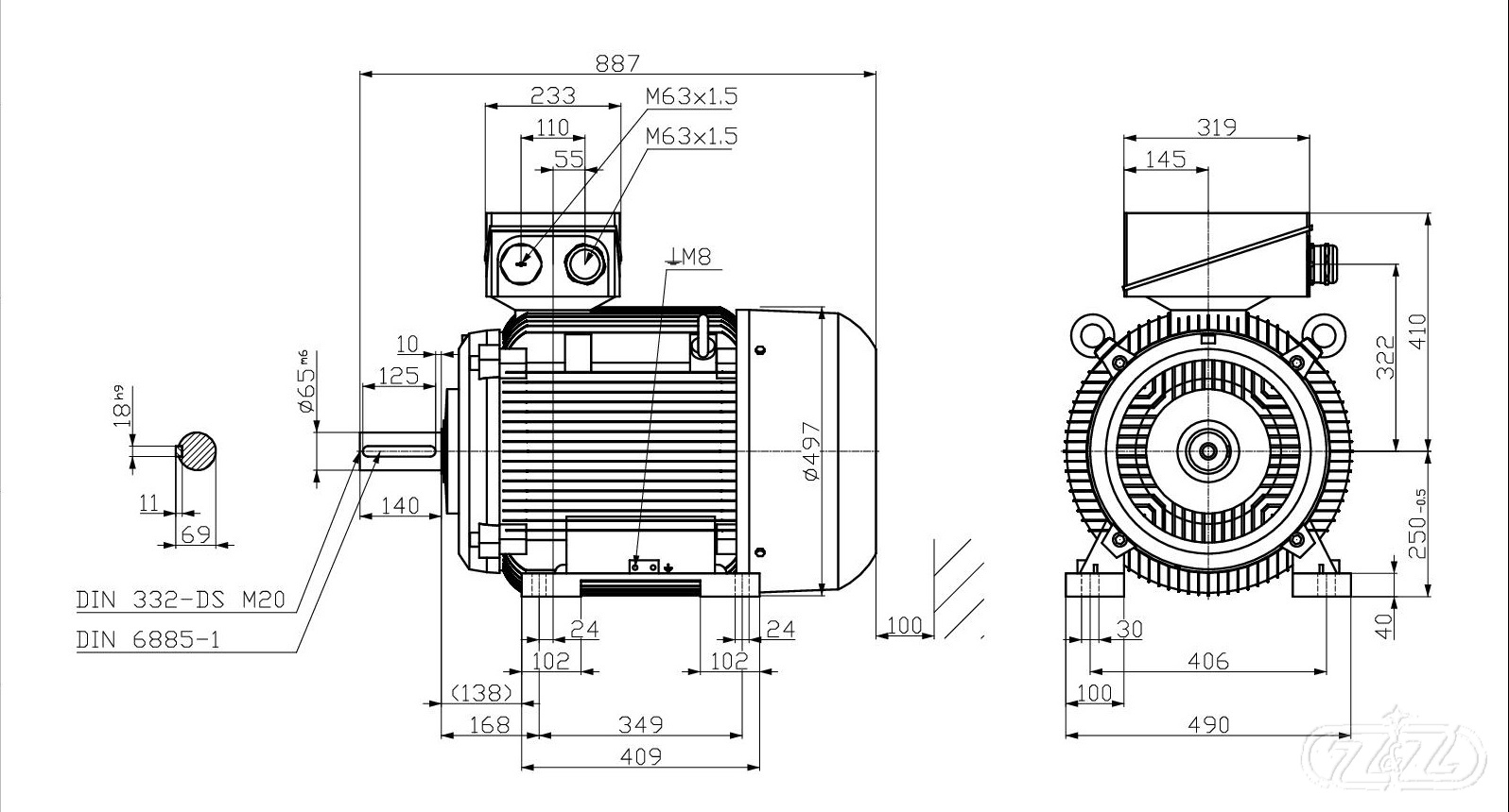 Elektromotor INNOMOTICS, 37kW, 985ot., 1MB1533-2CC23-4AA4