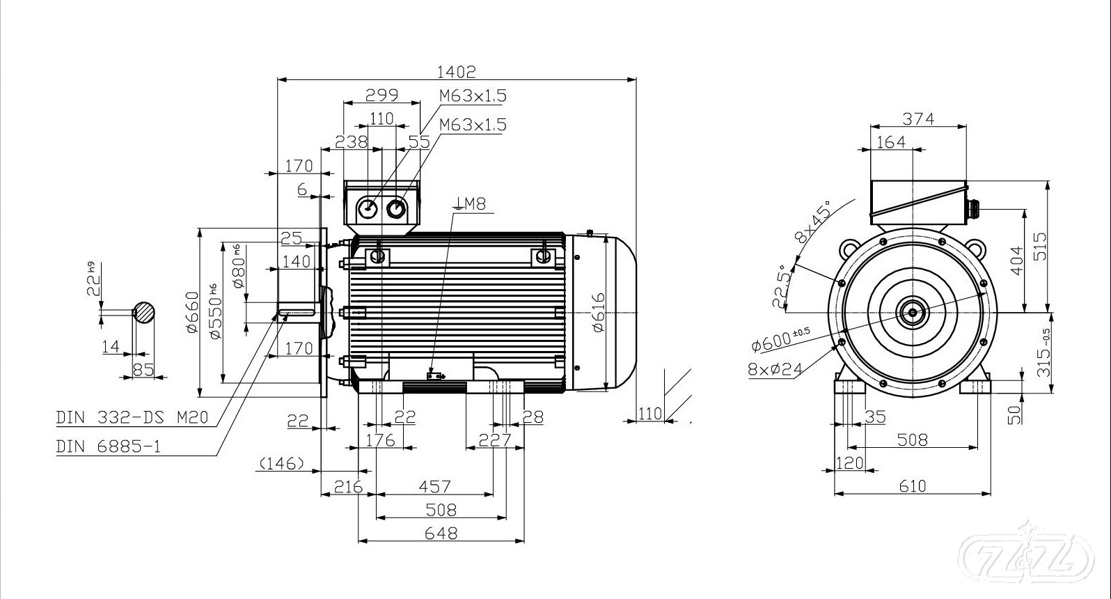 Elektromotor INNOMOTICS, 132kW, 992ot., 1MB1533-3AC53-4JA4