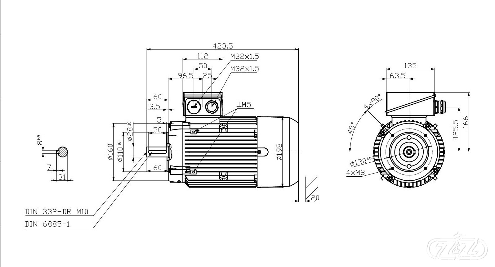 Elektromotor INNOMOTICS, 2,2kW, 1465ot., 1MB1013-1AB42-2KA4