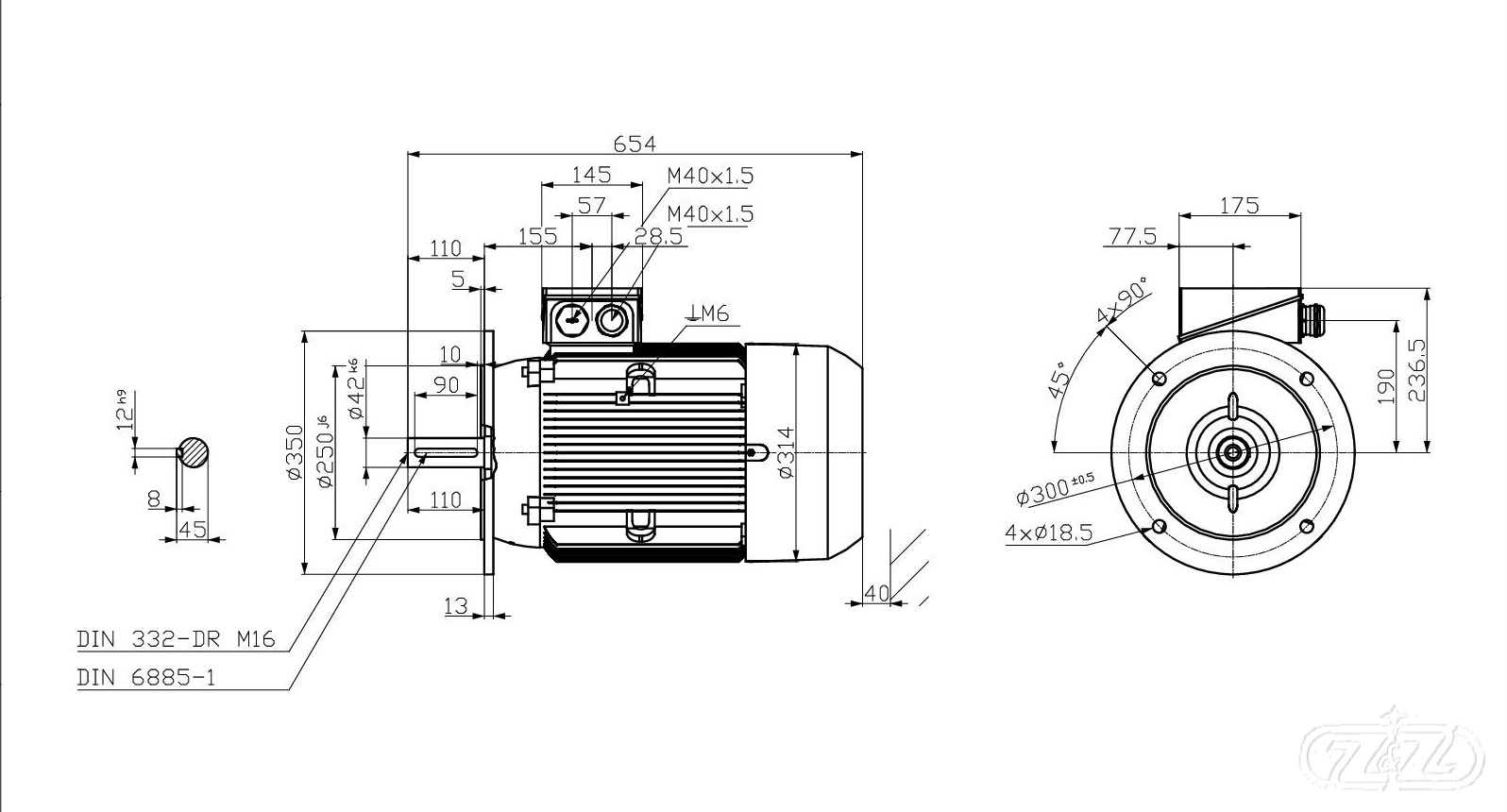 Elektromotor INNOMOTICS, 15kW, 1475ot., 1MB1013-1DB43-4FA4