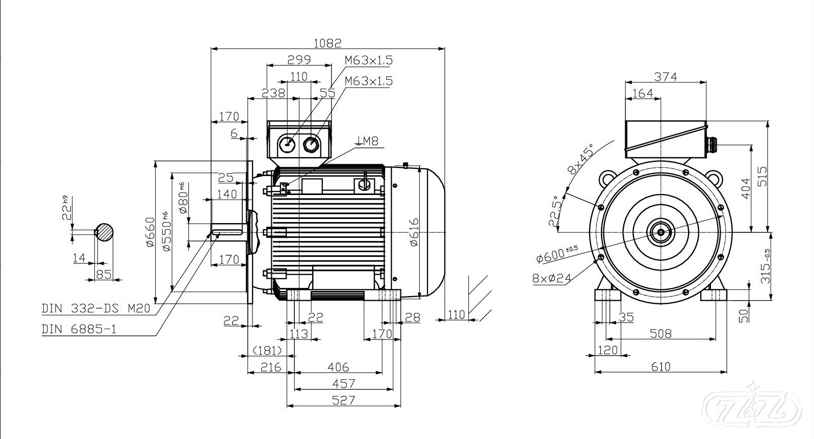 Elektromotor INNOMOTICS, 110kW, 1488ot., 1MB1513-3AB03-4JA4