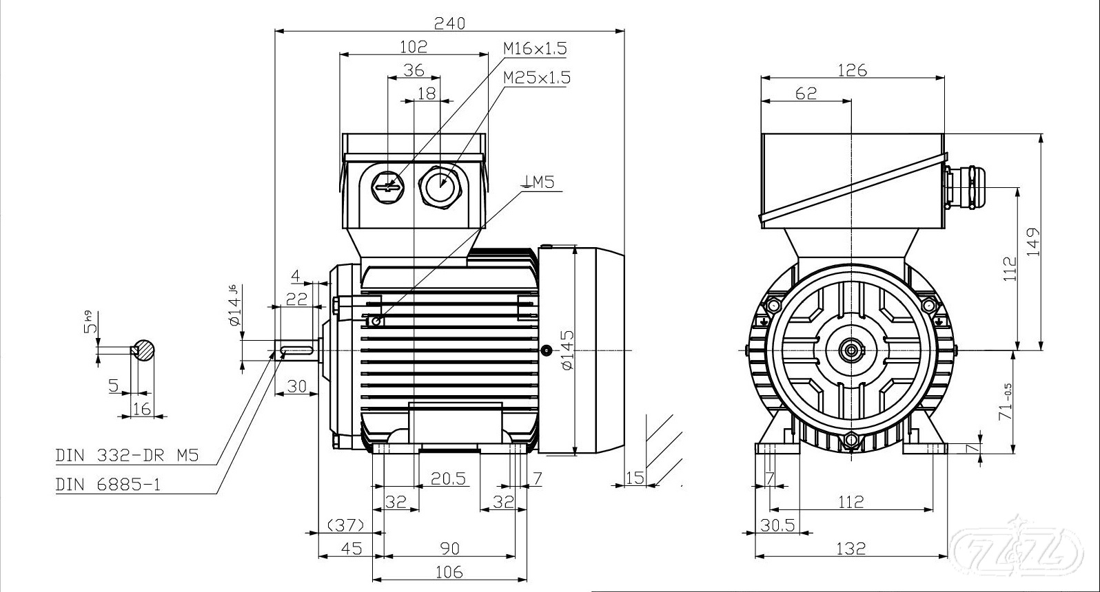 Elektromotor INNOMOTICS, 0,18kW, 885ot., 1MB1513-0CC22-2AA4