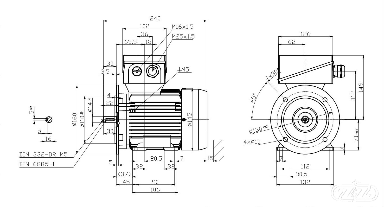 Elektromotor INNOMOTICS, 0,18kW, 885ot., 1MB1513-0CC22-2JA4