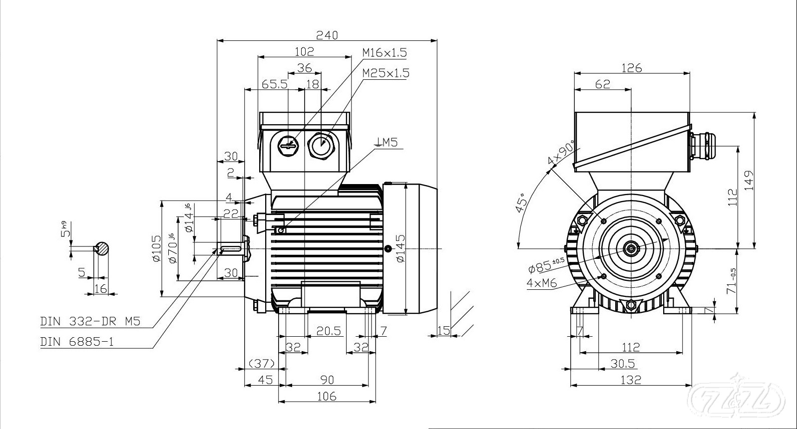 Elektromotor INNOMOTICS, 0,18kW, 885ot., 1MB1513-0CC22-2NA4