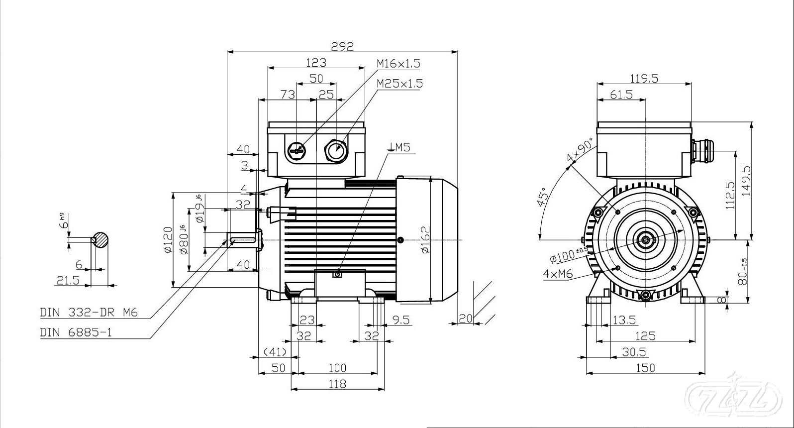 Elektromotor INNOMOTICS, 0,37kW, 940ot., 1MB1013-0DC22-2NA4