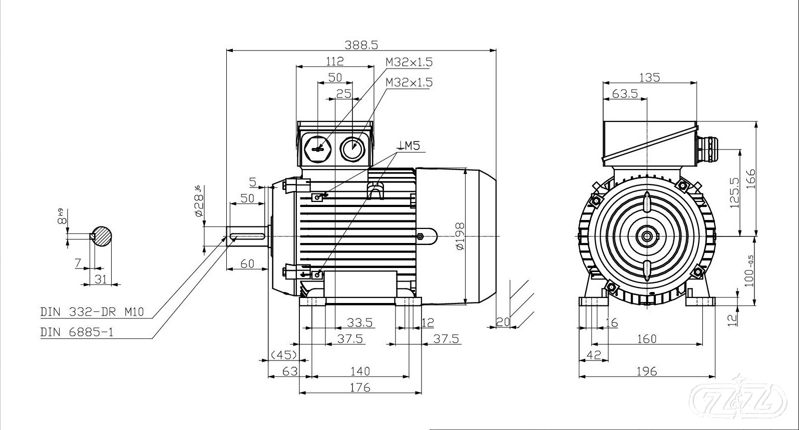 Elektromotor INNOMOTICS, 1,5kW, 970ot., 1MB1013-1AC42-2AA4
