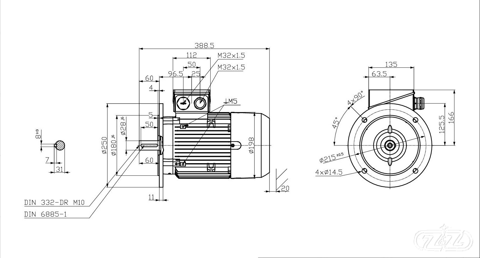 Elektromotor INNOMOTICS, 1,5kW, 970ot., 1MB1013-1AC42-2FA4