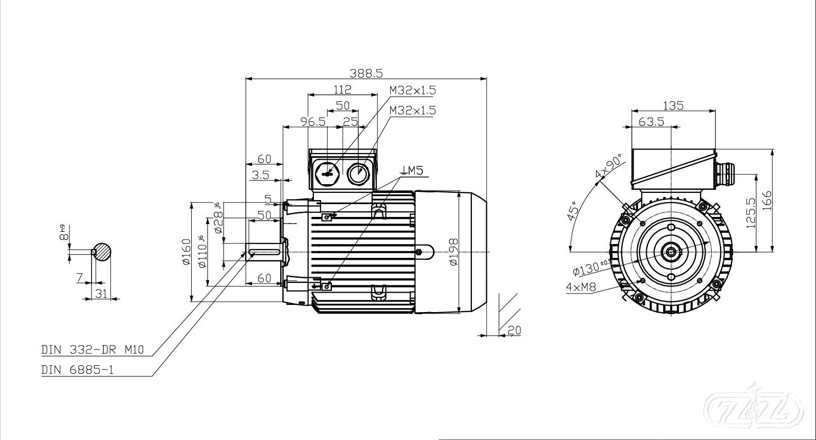 Elektromotor INNOMOTICS, 1,5kW, 970ot., 1MB1013-1AC42-2KA4