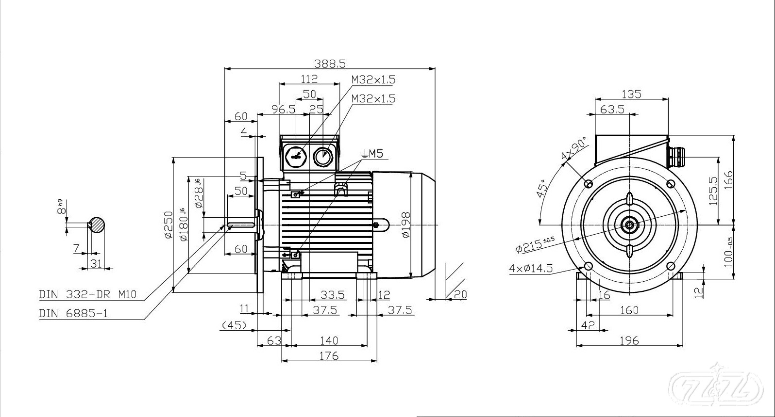 Elektromotor INNOMOTICS, 1,5kW, 970ot., 1MB1013-1AC42-2JA4