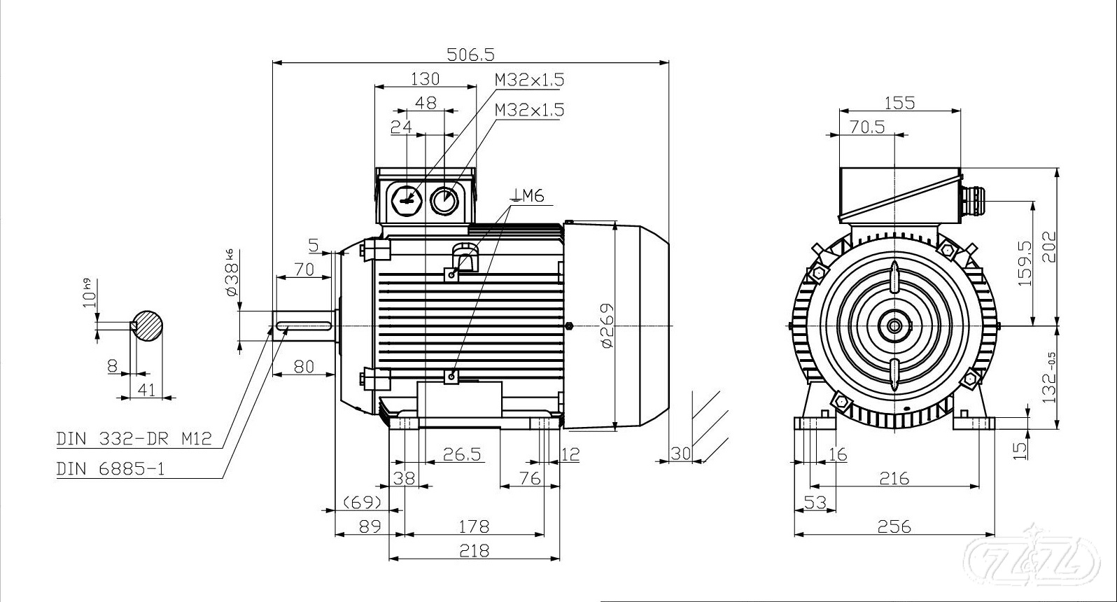 Elektromotor INNOMOTICS, 5,5kW, 975ot., 1MB1013-1CC33-4AA4