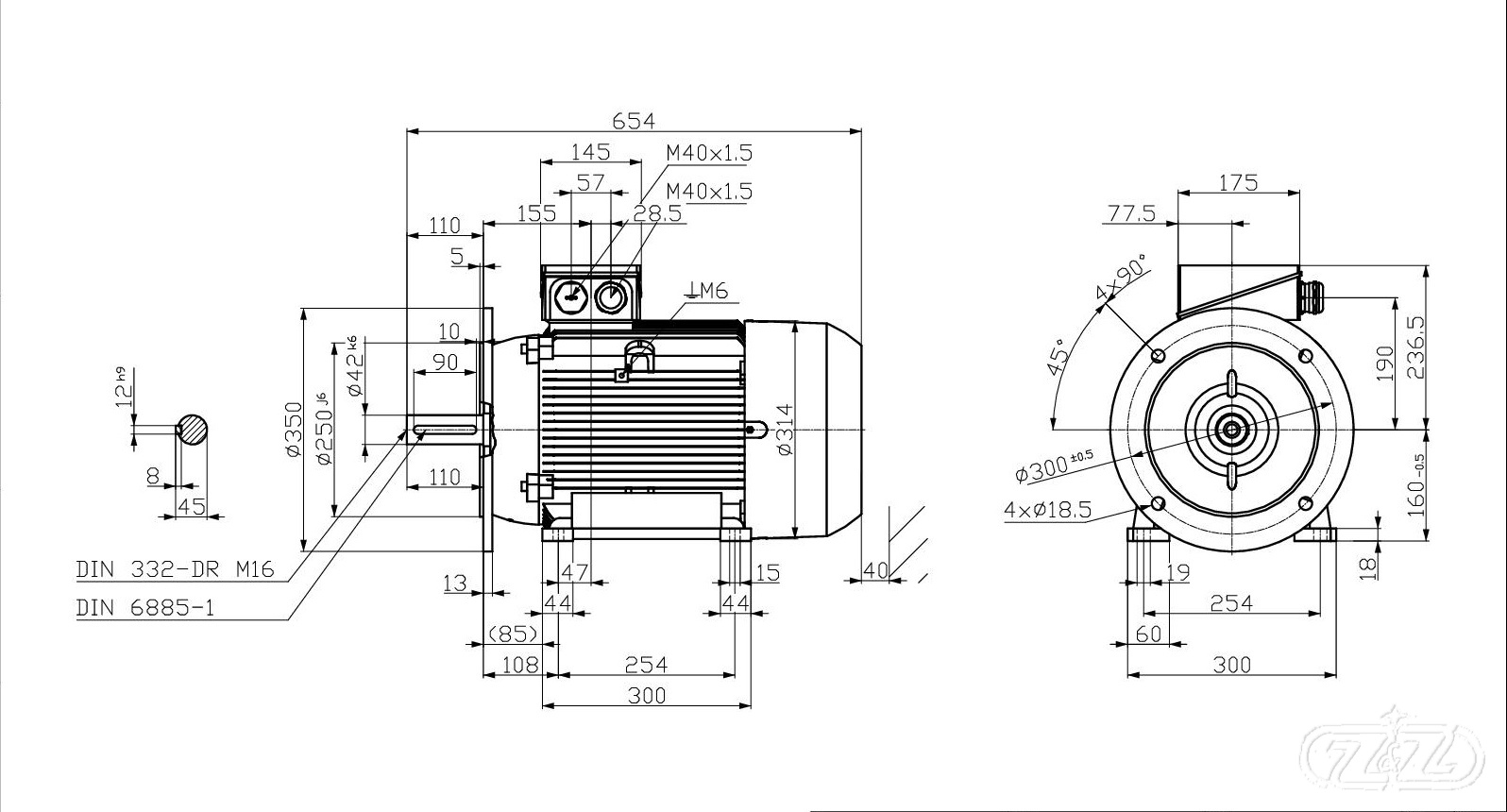 Elektromotor INNOMOTICS, 11kW, 980ot., 1MB1013-1DC43-4JA4