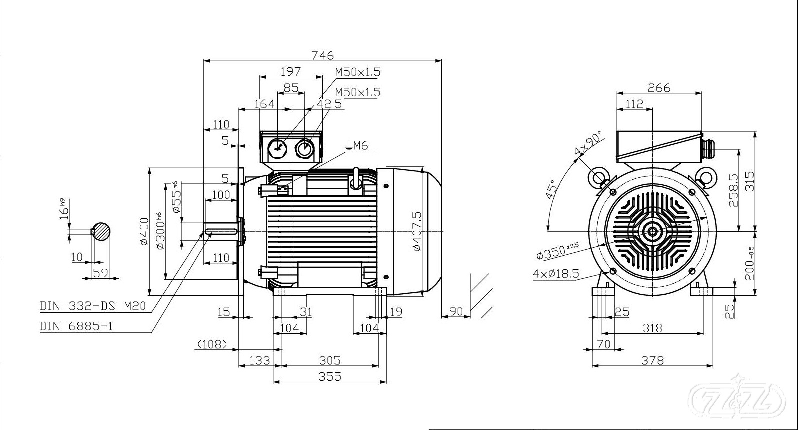 Elektromotor INNOMOTICS, 22kW, 978ot., 1MB1513-2AC53-4JA4