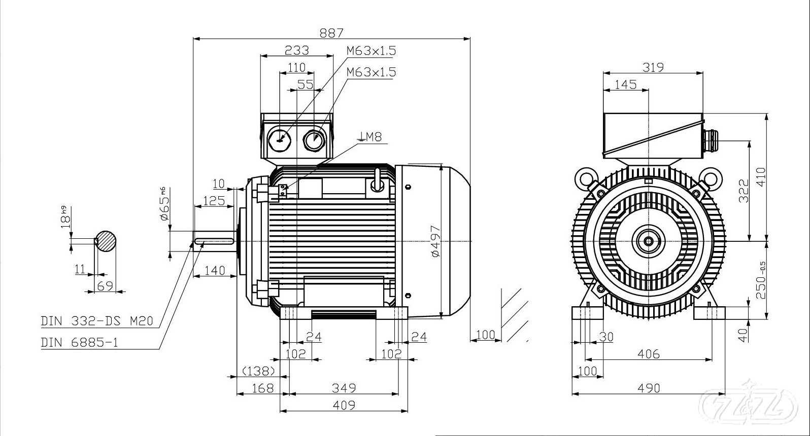Elektromotor INNOMOTICS, 37kW, 985ot., 1MB1513-2CC23-4AA4
