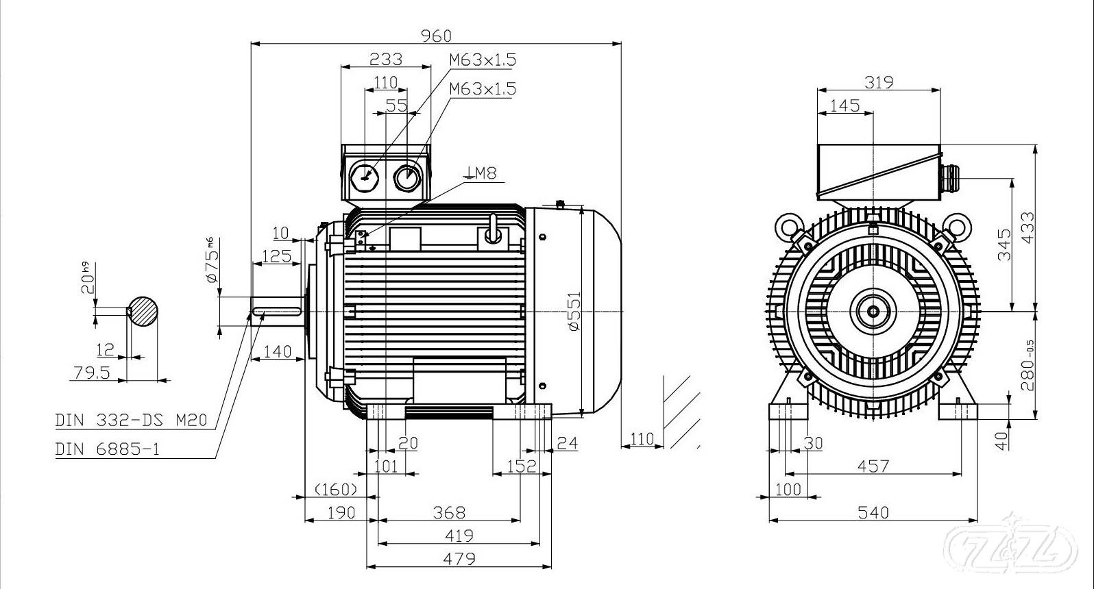 Elektromotor INNOMOTICS, 45kW, 988ot., 1MB1513-2DC03-4AA4