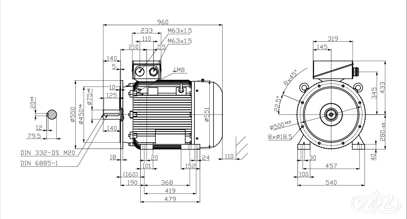 Elektromotor INNOMOTICS, 45kW, 988ot., 1MB1513-2DC03-4JA4