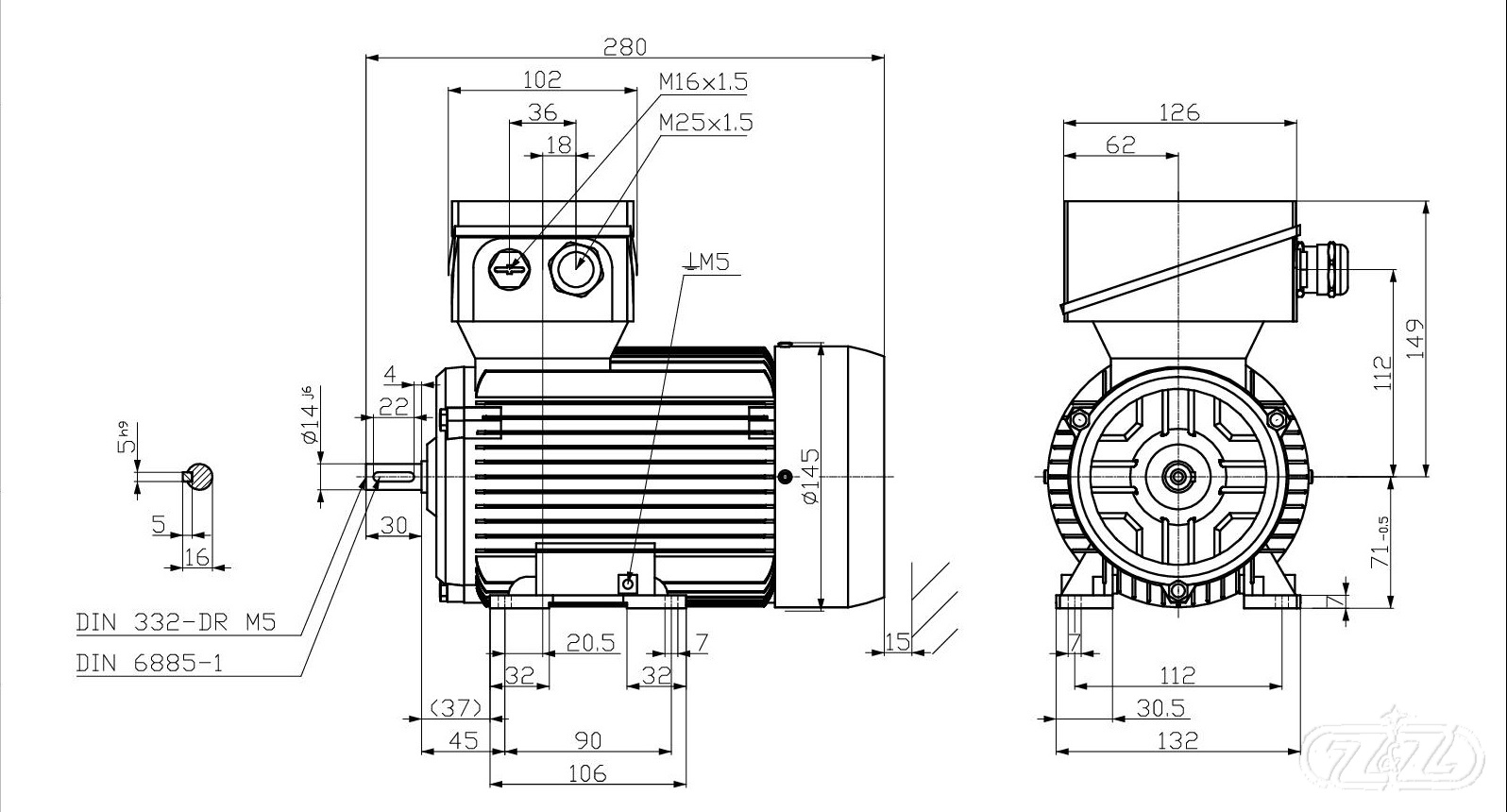 Elektromotor INNOMOTICS, 0,55kW, 2860ot., 1MB1523-0CA32-2AA4
