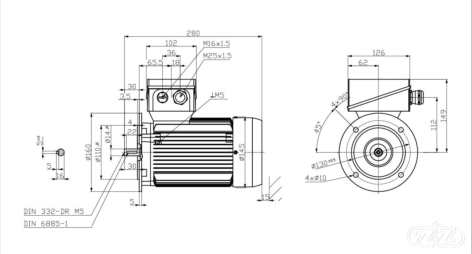 Elektromotor INNOMOTICS, 0,55kW, 2860ot., 1MB1523-0CA32-2FA4