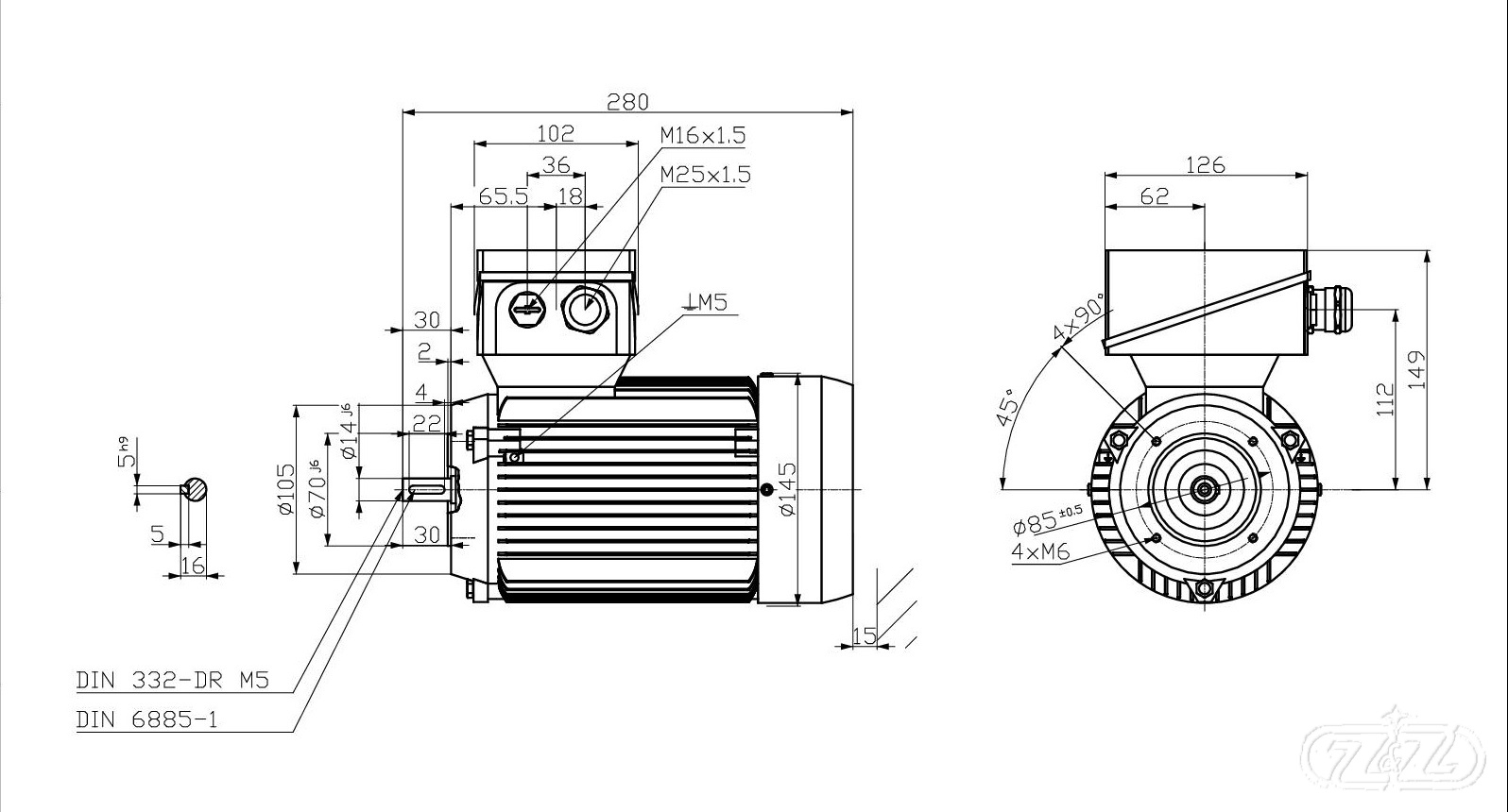 Elektromotor INNOMOTICS, 0,55kW, 2860ot., 1MB1523-0CA32-2KA4
