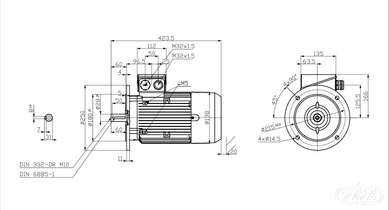 Elektromotor INNOMOTICS, 3kW, 2920ot., 1MB1023-1AA42-2FA4