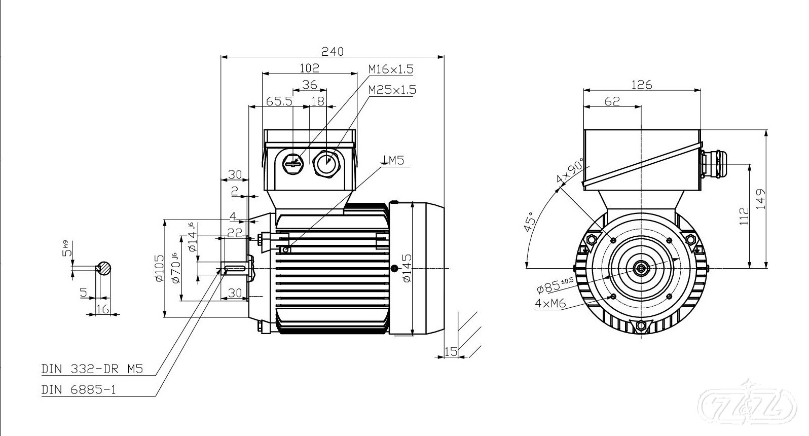 Elektromotor INNOMOTICS, 0,25kW, 1395ot., 1MB1523-0CB22-2KA4