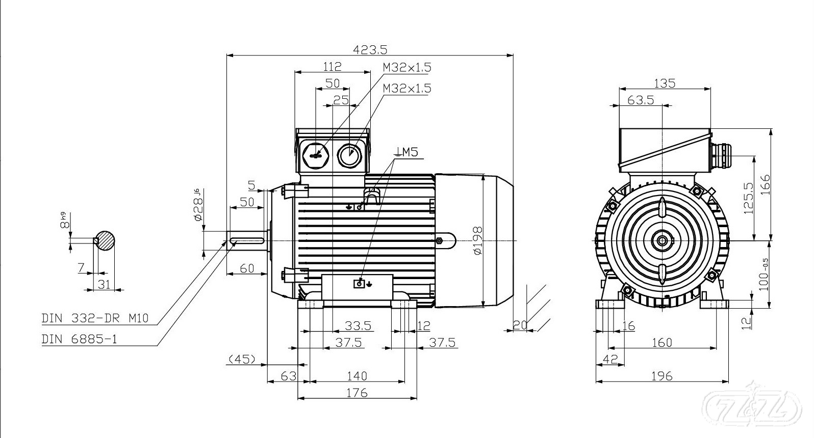 Elektromotor INNOMOTICS, 2,2kW, 1465ot., 1MB1023-1AB42-2AA4