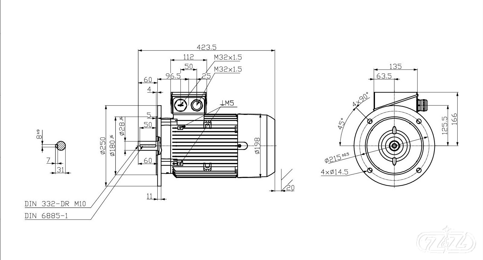 Elektromotor INNOMOTICS, 2,2kW, 1465ot., 1MB1023-1AB42-2FA4