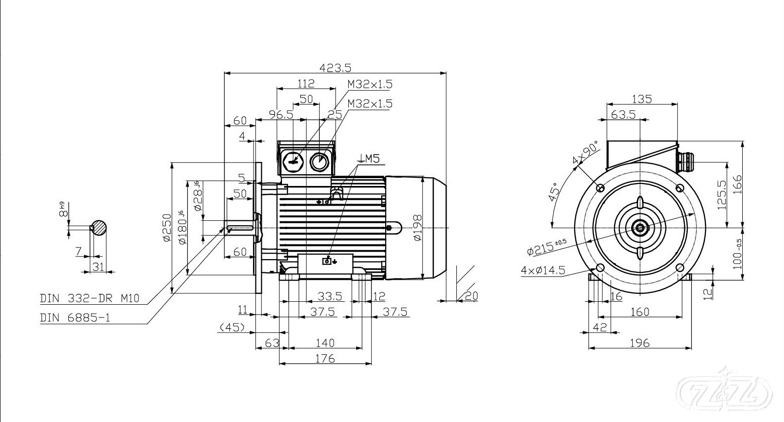 Elektromotor INNOMOTICS, 2,2kW, 1465ot., 1MB1023-1AB42-2JA4