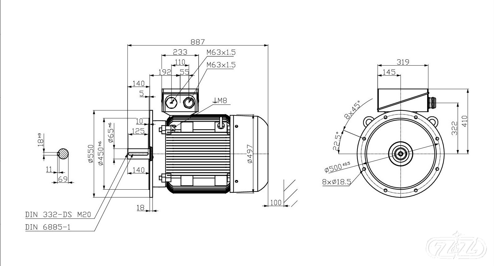 Elektromotor INNOMOTICS, 55kW, 1482ot., 1MB1523-2CB23-4FA4