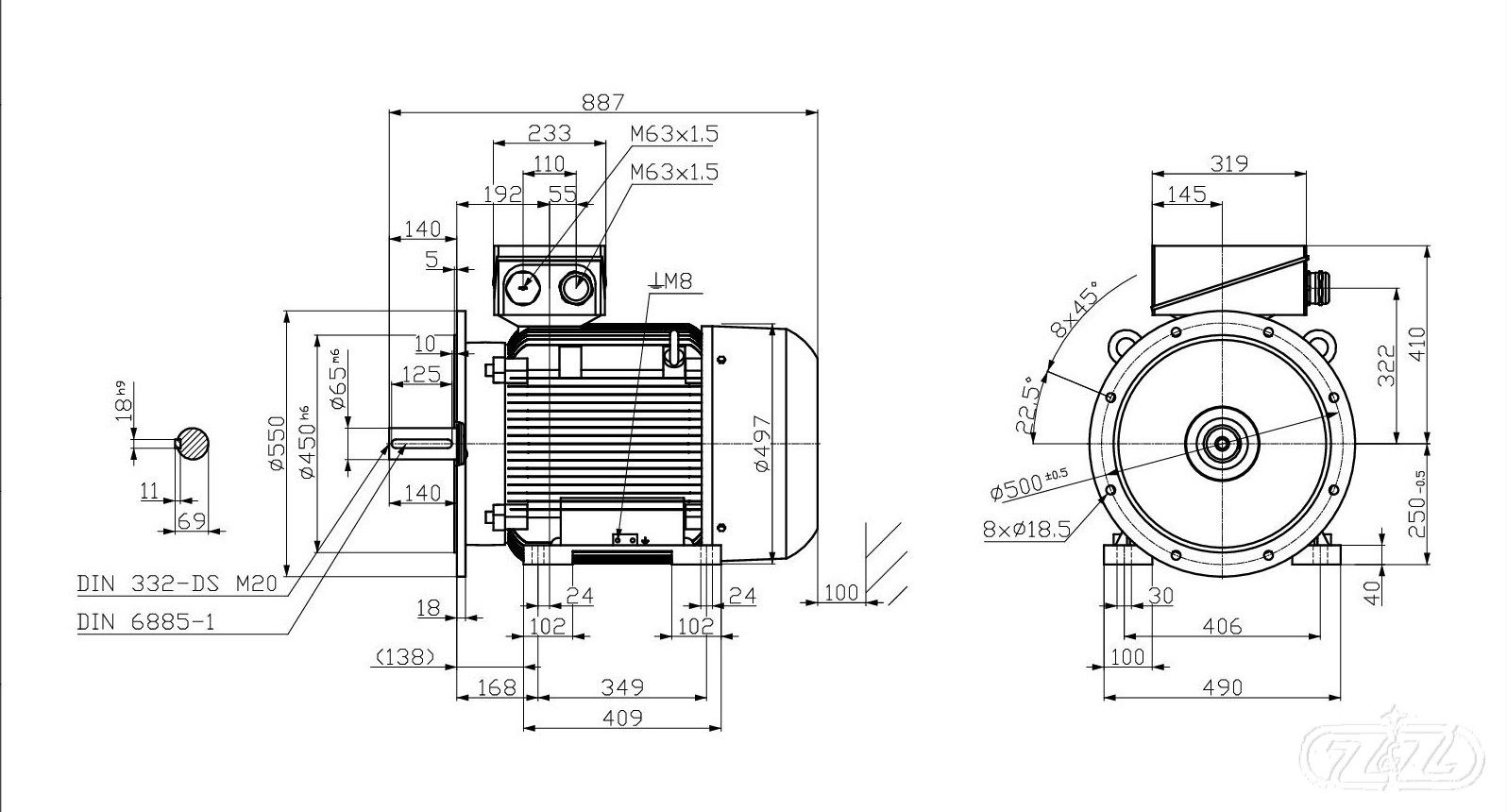 Elektromotor INNOMOTICS, 55kW, 1482ot., 1MB1523-2CB23-4JA4