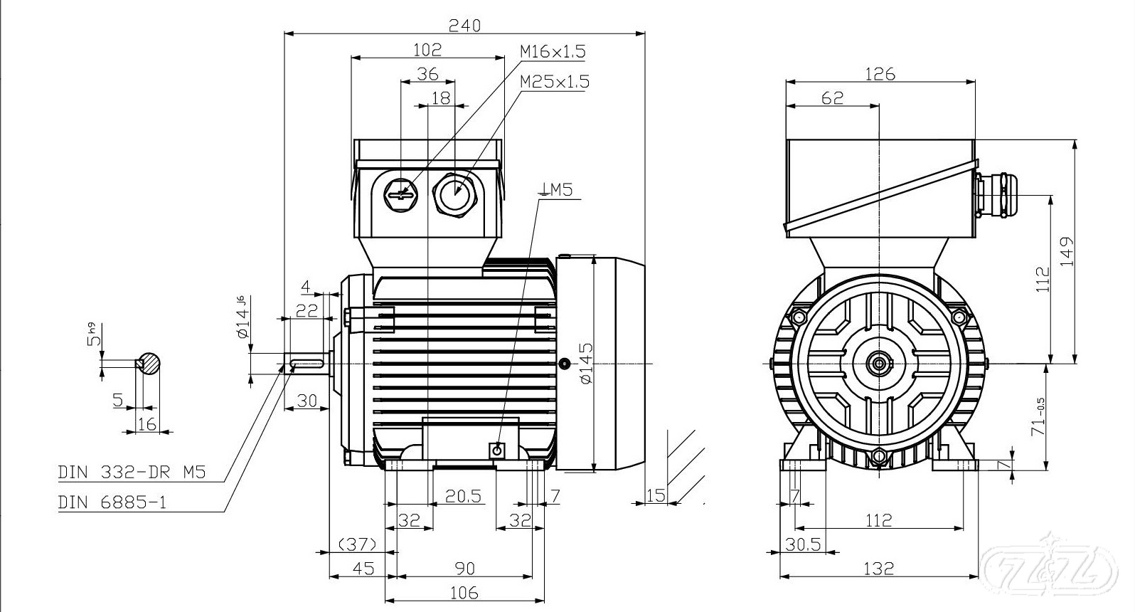 Elektromotor INNOMOTICS, 0,18kW, 885ot., 1MB1523-0CC22-2AA4