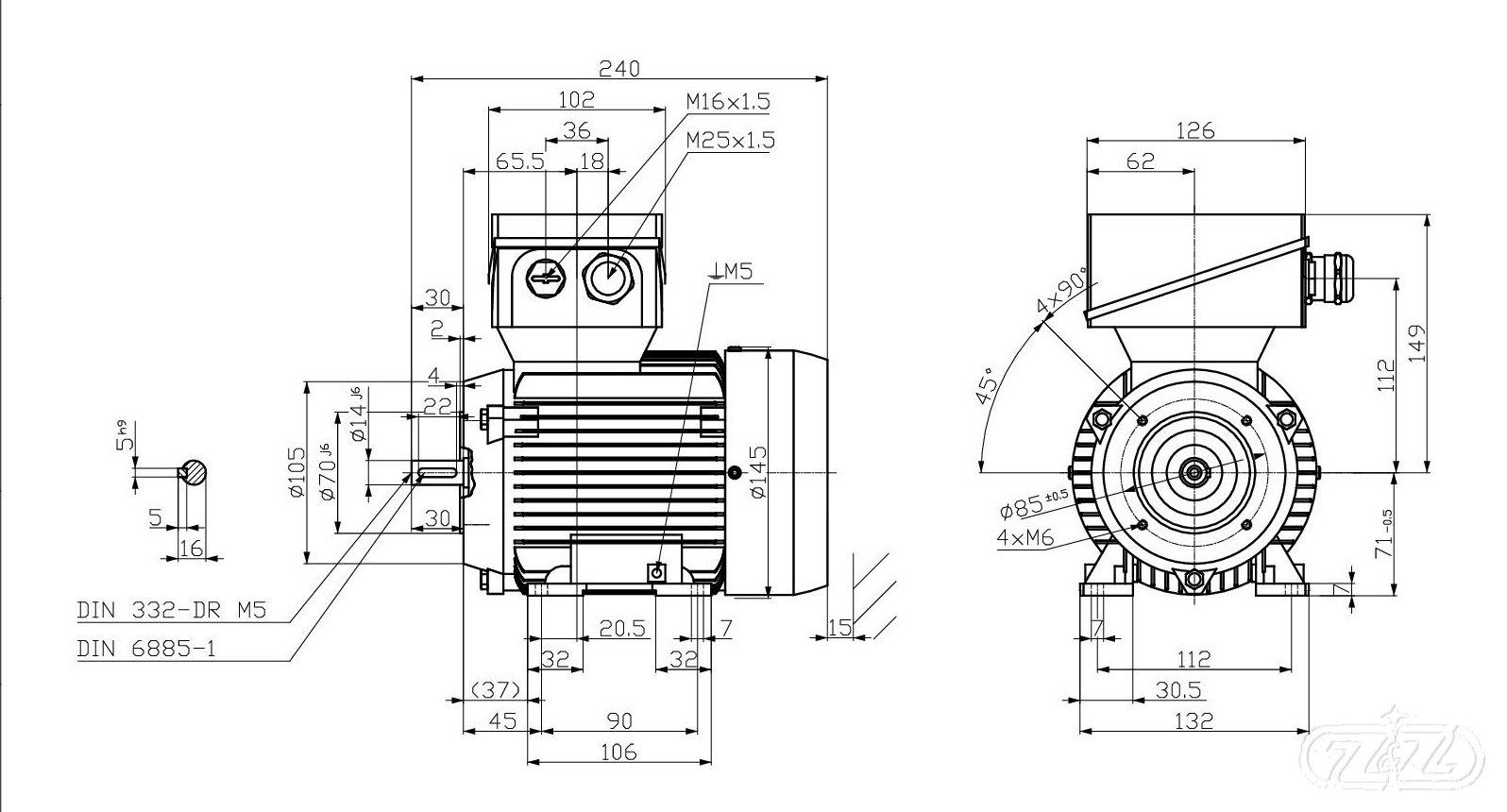 Elektromotor INNOMOTICS, 0,18kW, 885ot., 1MB1523-0CC22-2NA4