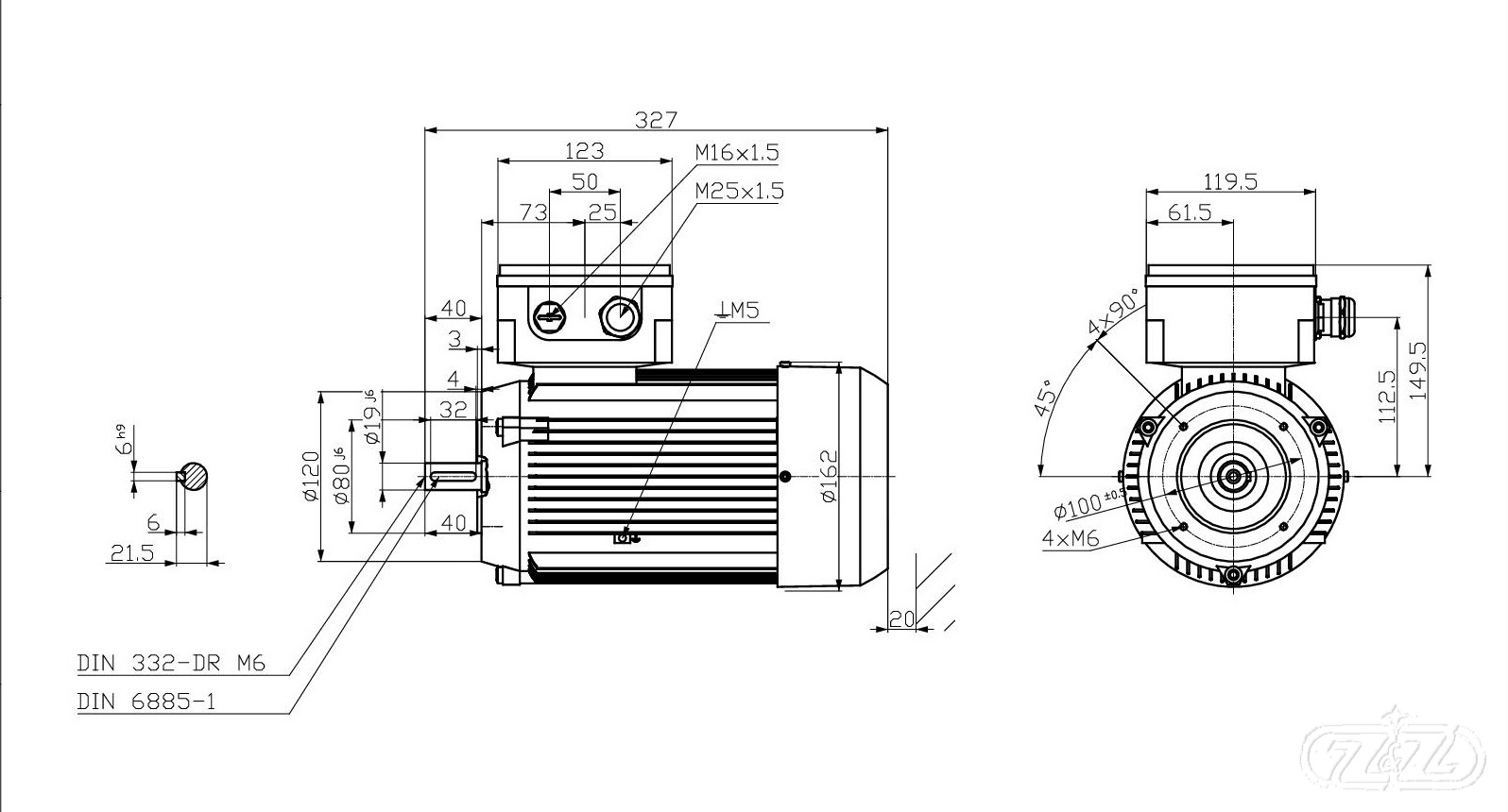 Elektromotor INNOMOTICS, 0,55kW, 935ot., 1MB1023-0DC32-2KA4