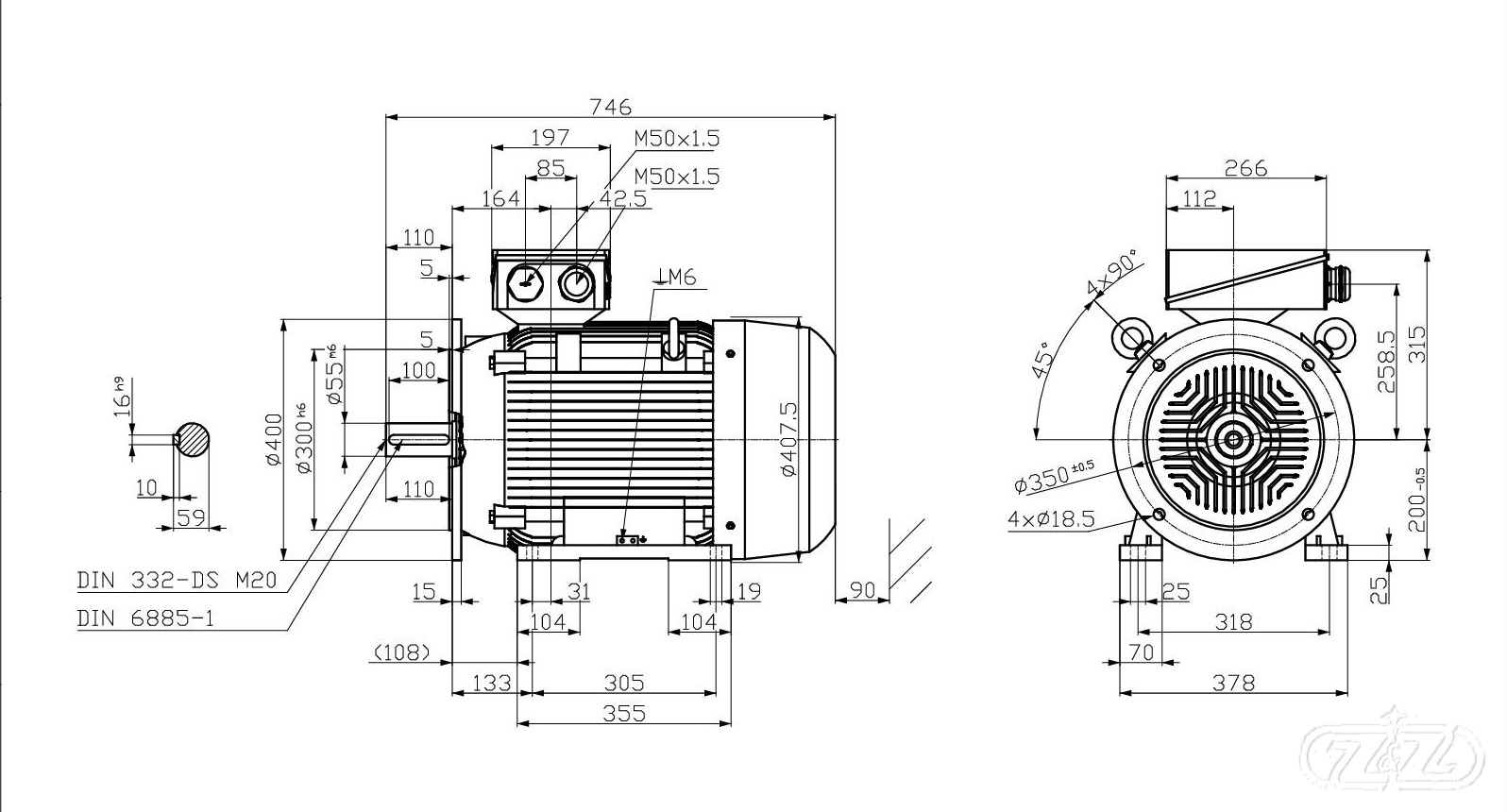 Elektromotor INNOMOTICS, 22kW, 978ot., 1MB1523-2AC53-4JA4
