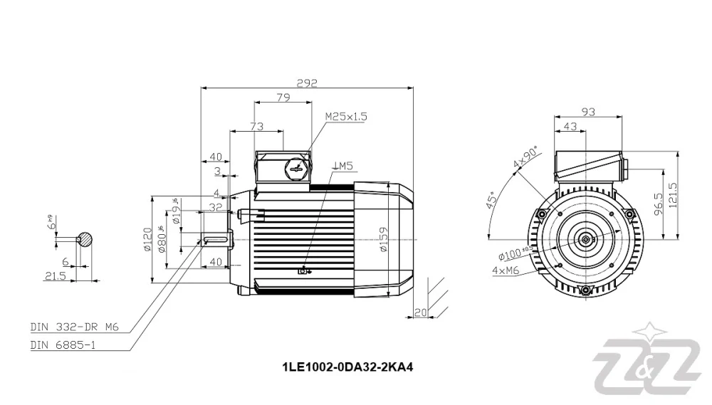 Elektromotor INNOMOTICS, 1,1kW, 2885ot., 1LE1002-0DA32-2KA4