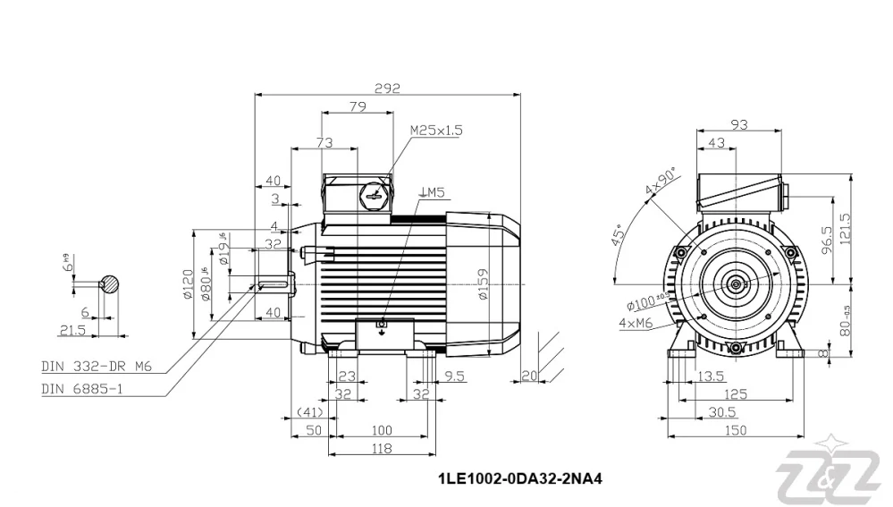 Elektromotor INNOMOTICS, 1,1kW, 2885ot., 1LE1002-0DA32-2NA4