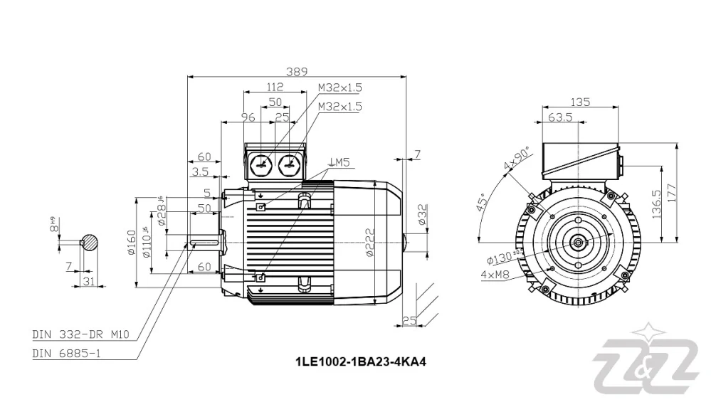 Elektromotor INNOMOTICS, 4kW, 2945ot., 1LE1002-1BA23-4KA4