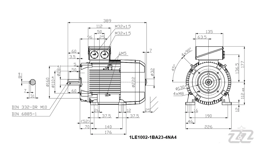 Elektromotor INNOMOTICS, 4kW, 2945ot., 1LE1002-1BA23-4NA4