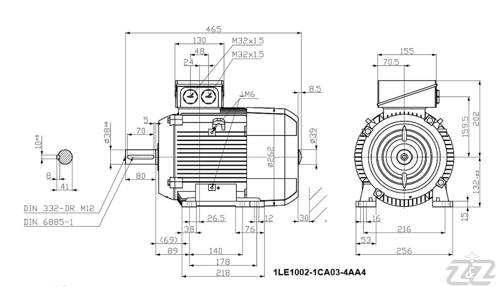 Elektromotor INNOMOTICS, 5,5kW, 2950ot., 1LE1002-1CA03-4AA4