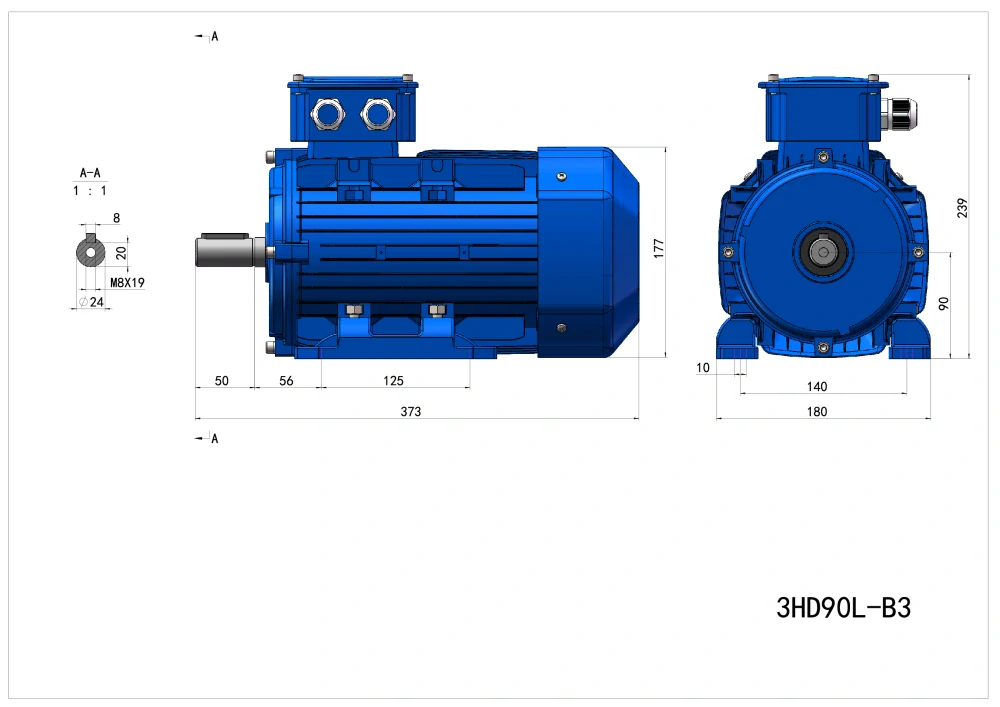 Elektromotor 3HD90L2-2 3kW, 2895ot.