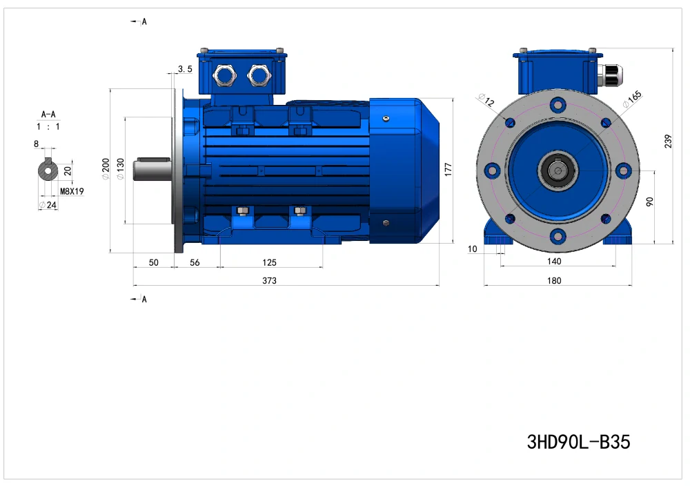 Elektromotor 3HD90L2-2 3kW, 2895ot.
