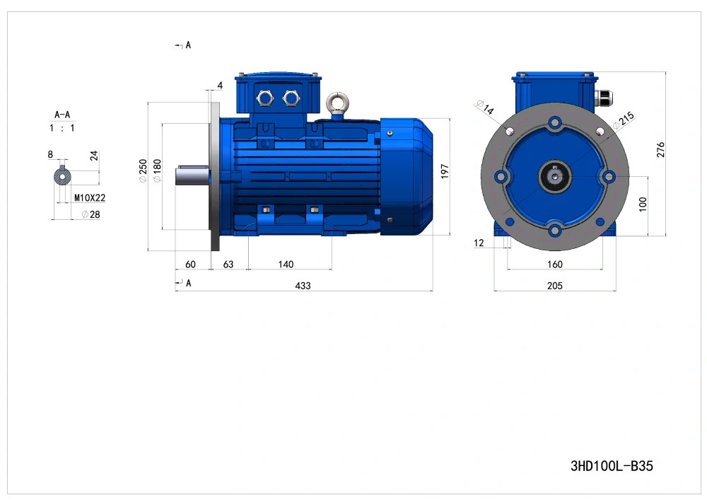 Elektromotor 3HD100L-2 3kW, 2895ot.