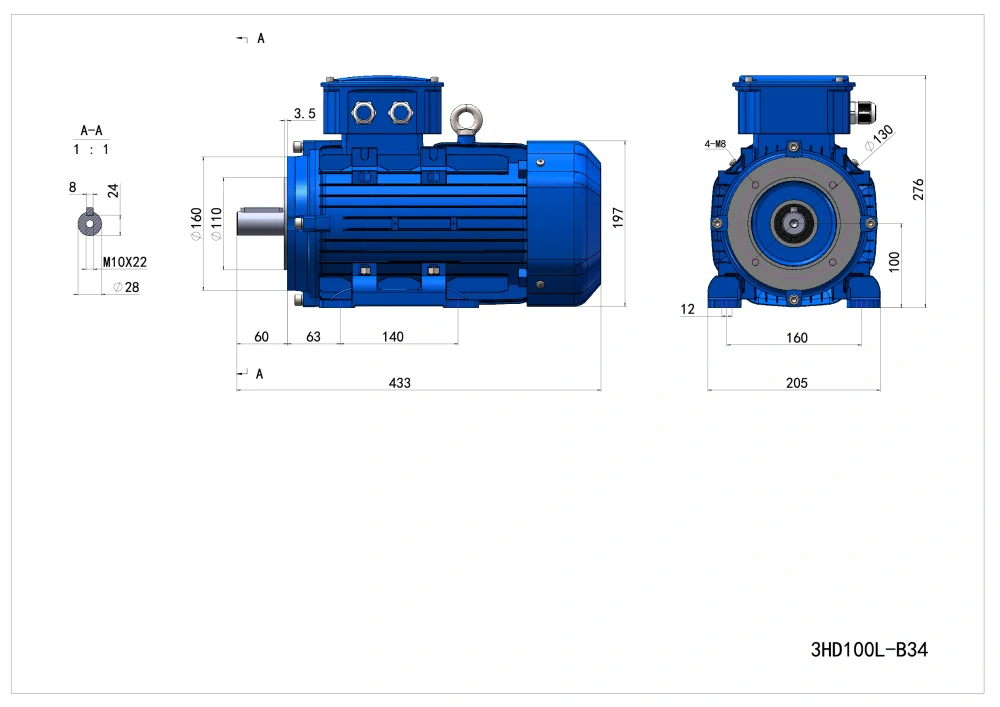 Elektromotor 3HD100L-2 3kW, 2895ot.