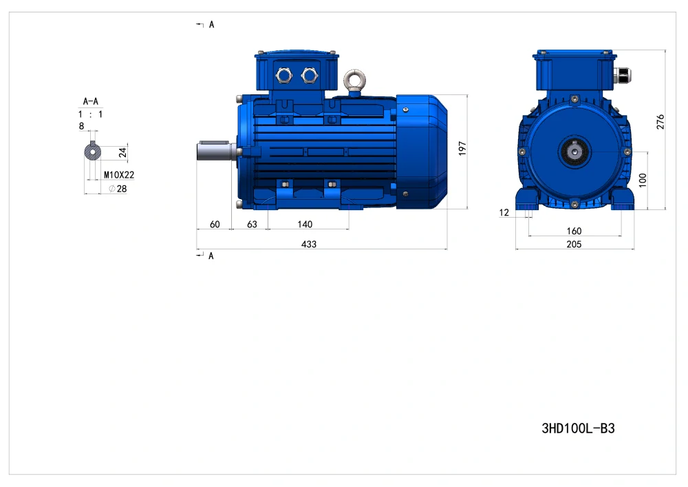 Elektromotor 3HD100L2-2 4kW, 2910ot.