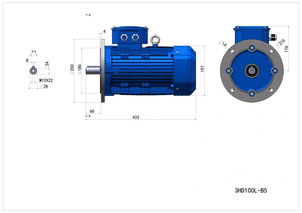Elektromotor 3HD100L2-2 4kW, 2910ot.